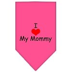 I Heart My Mommy  Screen Print Bandana Bright Pink Large