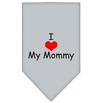 I Heart My Mommy  Screen Print Bandana Grey Large
