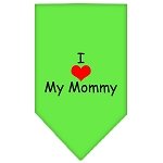 I Heart My Mommy  Screen Print Bandana Lime Green Large
