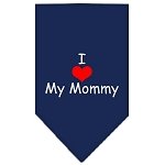 I Heart My Mommy  Screen Print Bandana Navy Blue large