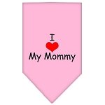 I Heart My Mommy  Screen Print Bandana Light Pink Large
