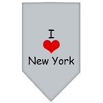 I Heart New York  Screen Print Bandana Grey Large