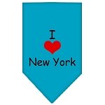 I Heart New York  Screen Print Bandana Turquoise Large