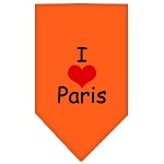 I Heart Paris  Screen Print Bandana Orange Large
