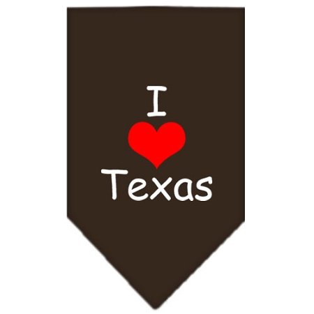 I Heart Texas  Screen Print Bandana Cocoa Large