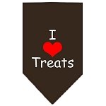 I Heart Treats  Screen Print Bandana Cocoa Small