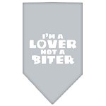 I'm a Lover Not a Biter Screen Print Bandana Grey Large