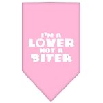I'm a Lover Not a Biter Screen Print Bandana Light Pink Large