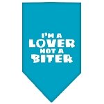 I'm a Lover Not a Biter Screen Print Bandana Turquoise Large