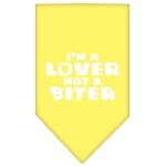 I'm a Lover Not a Biter Screen Print Bandana Yellow Large