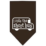 I ride the short bus Screen Print Bandana Cocoa Small
