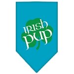 Irish Pup Screen Print Bandana Turquoise Large