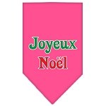 Joyeux Noel Screen Print Bandana Bright Pink Large