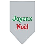 Joyeux Noel Screen Print Bandana Grey Large