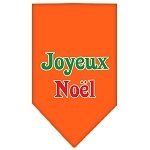 Joyeux Noel Screen Print Bandana Orange Large