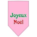 Joyeux Noel Screen Print Bandana Light Pink Large