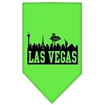 Las Vegas Skyline Screen Print Bandana Lime Green Large