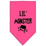 Lil Monster  Screen Print Bandana Bright Pink Large