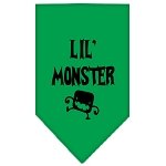 Lil Monster  Screen Print Bandana Emerald Green Large