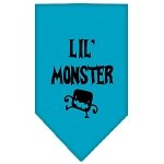 Lil Monster  Screen Print Bandana Turquoise Large