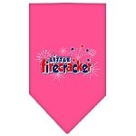 Little Firecracker Screen Print Bandana Bright Pink Large