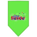 Little Firecracker Screen Print Bandana Lime Green Large