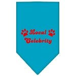 Local Celebrity Screen Print Bandana Turquoise Large