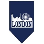 London Skyline Screen Print Bandana Navy Blue large
