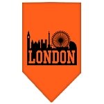 London Skyline Screen Print Bandana Orange Large