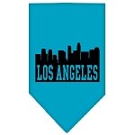Los Angeles Skyline Screen Print Bandana Turquoise Large