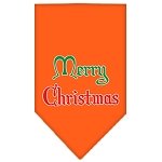 Merry Christmas Screen Print Bandana Orange Large