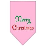 Merry Christmas Screen Print Bandana Light Pink Large