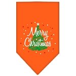 Scribble Merry Christmas Screen Print Bandana Orange Large