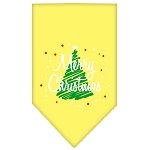 Scribble Merry Christmas Screen Print Bandana Yellow Large