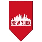 New York Skyline Screen Print Bandana Red Large