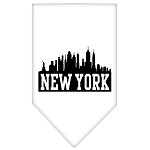 New York Skyline Screen Print Bandana White Small