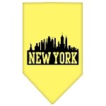 New York Skyline Screen Print Bandana Yellow Large