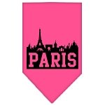 Paris Skyline Screen Print Bandana Bright Pink Large