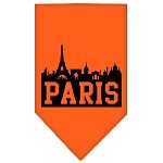 Paris Skyline Screen Print Bandana Orange Large