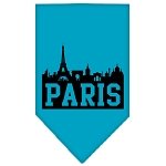 Paris Skyline Screen Print Bandana Turquoise Large