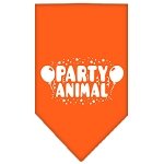 Party Animal Screen Print Bandana Orange Large
