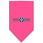 Patriotic Star Paw Screen Print Bandana Bright Pink Large