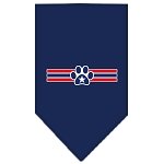 Patriotic Star Paw Screen Print Bandana Navy Blue large