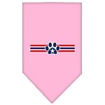 Patriotic Star Paw Screen Print Bandana Light Pink Large