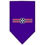 Patriotic Star Paw Screen Print Bandana Purple Small