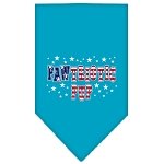 Pawtriotic Pup Screen Print Bandana Turquoise Large