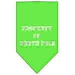 Property of North Pole Screen Print Bandana Lime Green Large