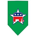 Republican Screen Print Bandana Emerald Green Large