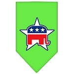 Republican Screen Print Bandana Lime Green Large