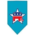 Republican Screen Print Bandana Turquoise Large